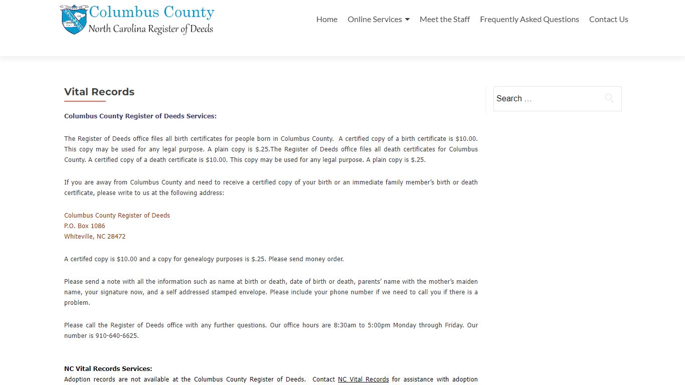 Vital Records - Columbus County – North Carolina ...